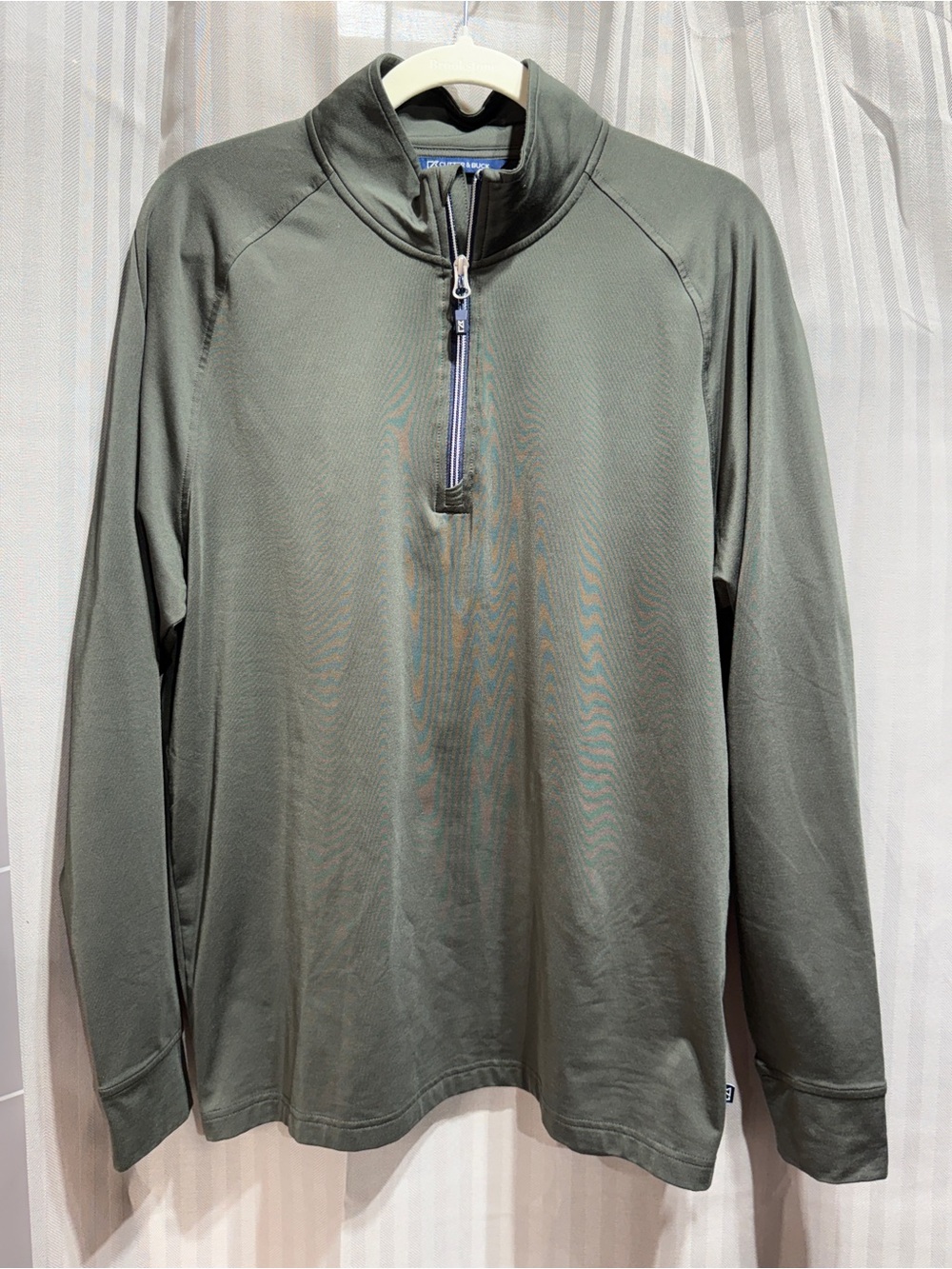Golf Quarter Zip Cutter & Buck Men’s Medium Olive Adapt Eco Pullover